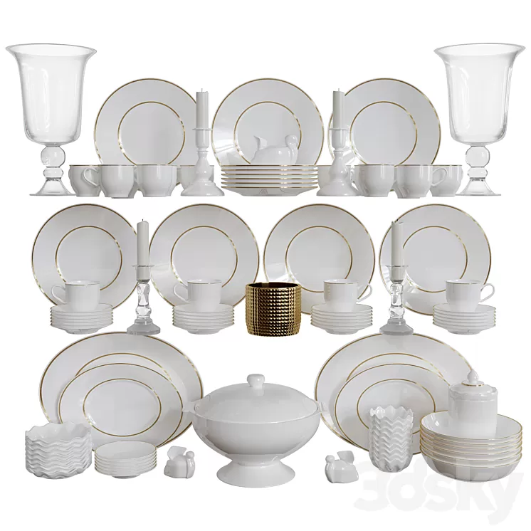 Set of Dishes 2 3D Model