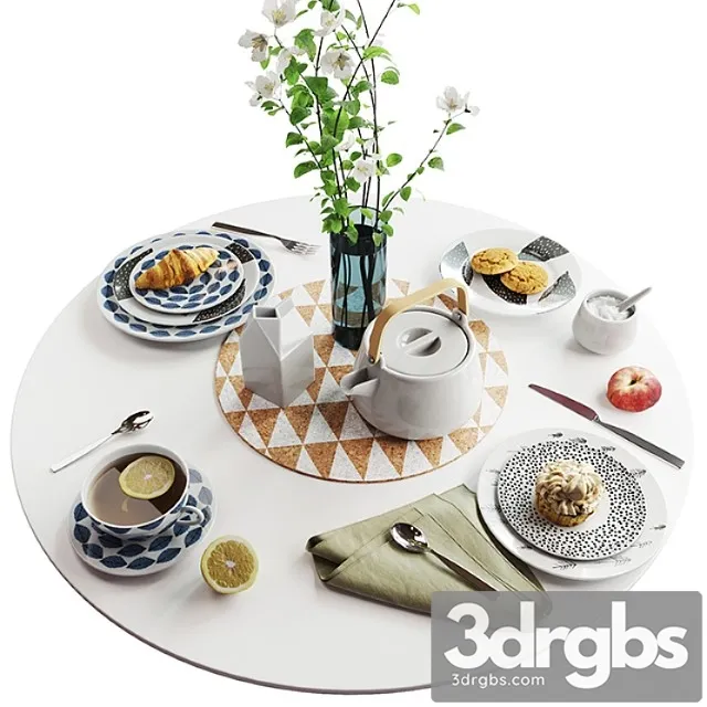 Set of Dishes in Scandinavian Style 3D Model Download