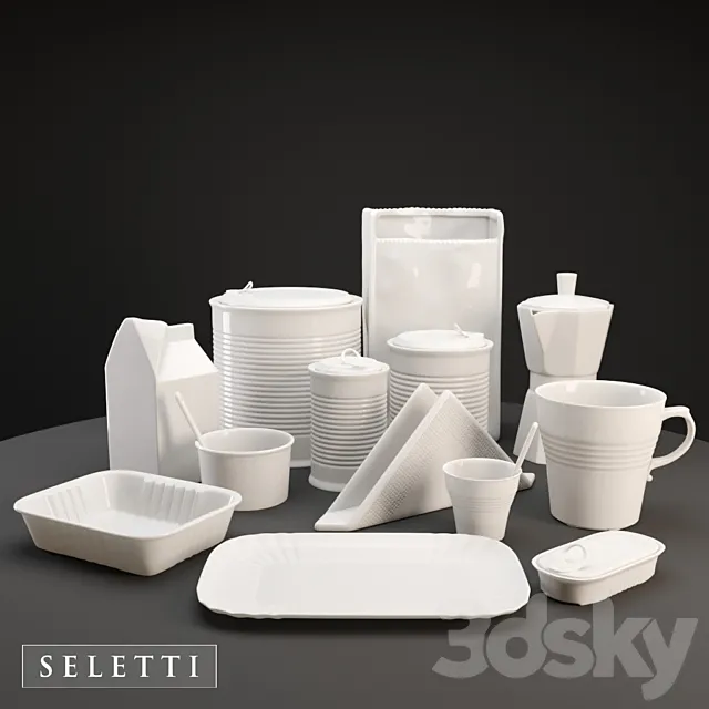 Set of dishes Seletti 3D Model