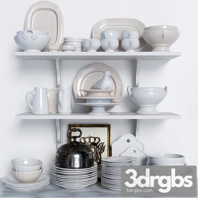 Set of dishes. service 3D Model Download