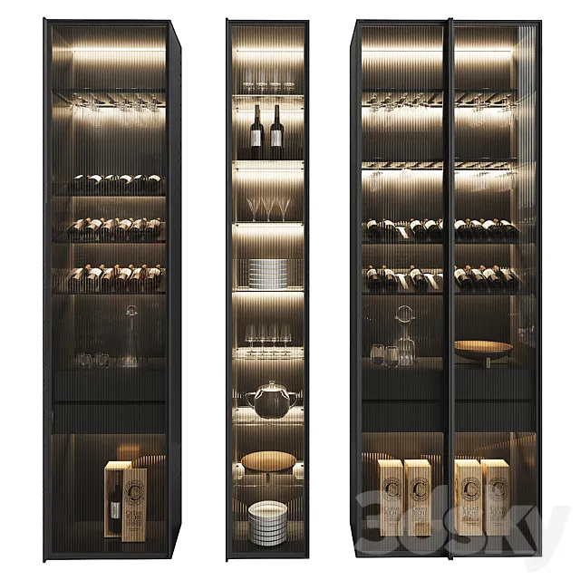 Set of Display Cases of Different Widths 3 3D Model Set of Display Cases of Different Widths 3 3D Model