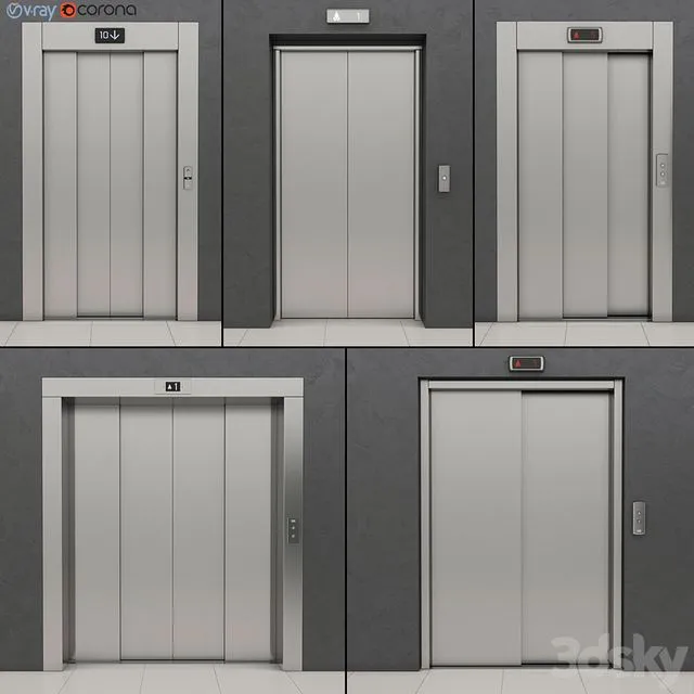 Set of doors for elevators Kone 3D Model Set of doors for elevators Kone 3D Model