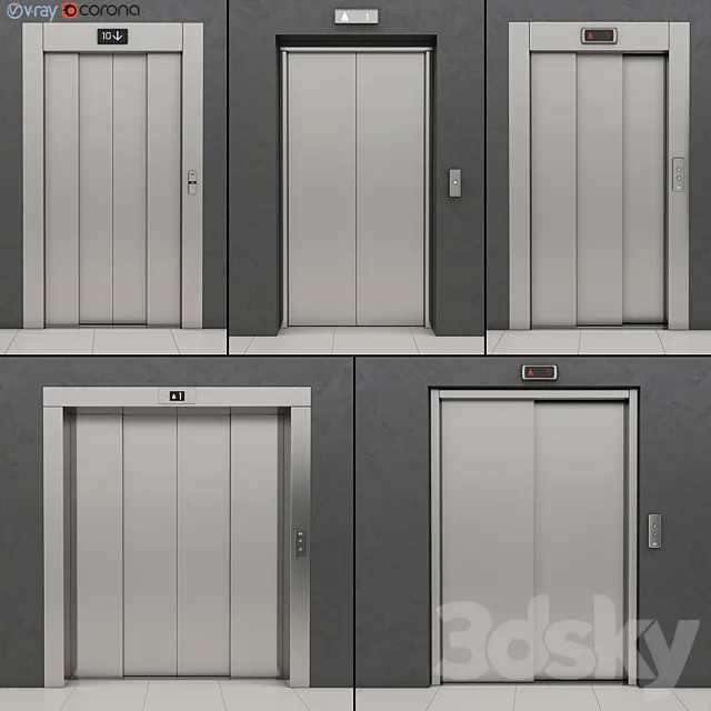 Set of doors for elevators Kone Free Download