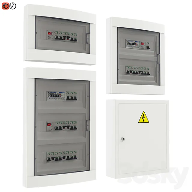 Set of electrical panels 3D Model Set of electrical panels 3D Model