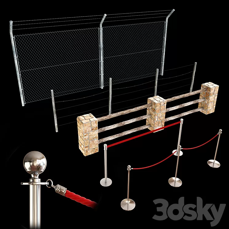 Set of fences – From love to hate 3D Model Set of fences – From love to hate 3D Model