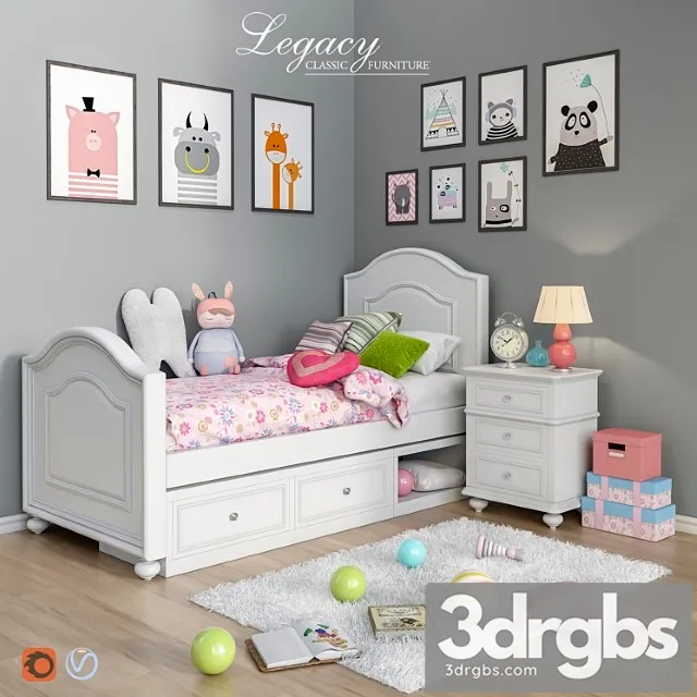 Set of Furniture and Accessories for The Bedroom Legacy Classic Set 4 3D Model Download Set of Furniture and Accessories for The Bedroom Legacy Classic Set 4 3D Model Download