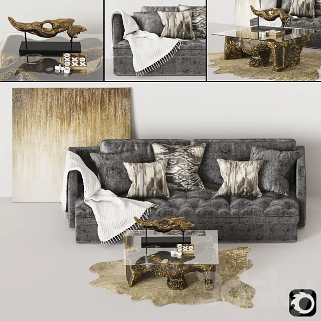 Set of furniture and decor 3D Model Set of furniture and decor 3D Model