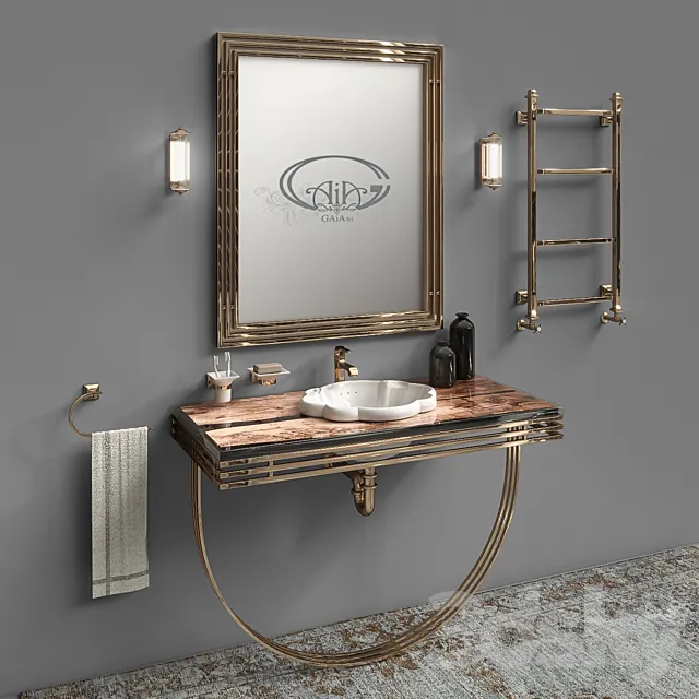 Set of furniture and sanitary ware for the bathroom Gaia Mobili # 4 3DModel Set of furniture and sanitary ware for the bathroom Gaia Mobili # 4 3DModel