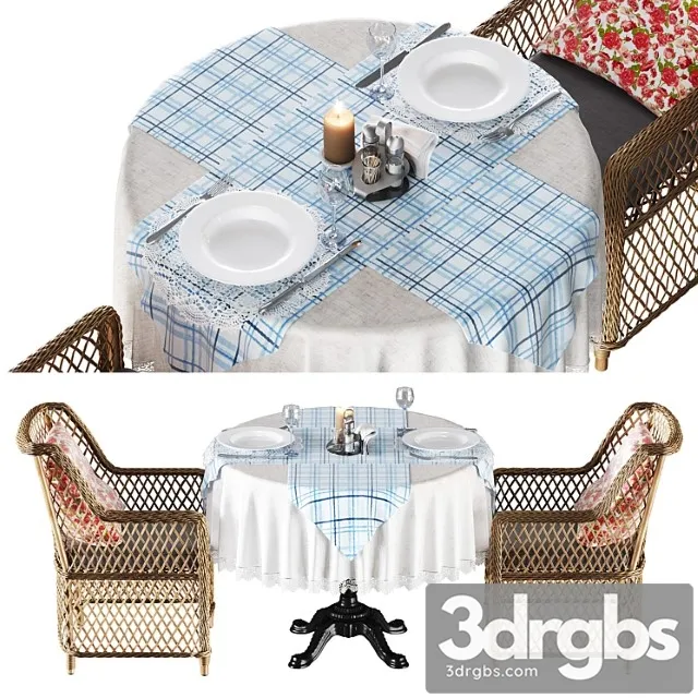 Set of furniture for the terrace 2 3D Model Download