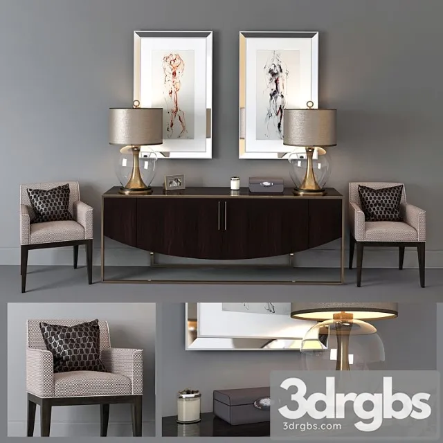 Set of furniture the sofa & chair company (set1) 2 3D Model Download