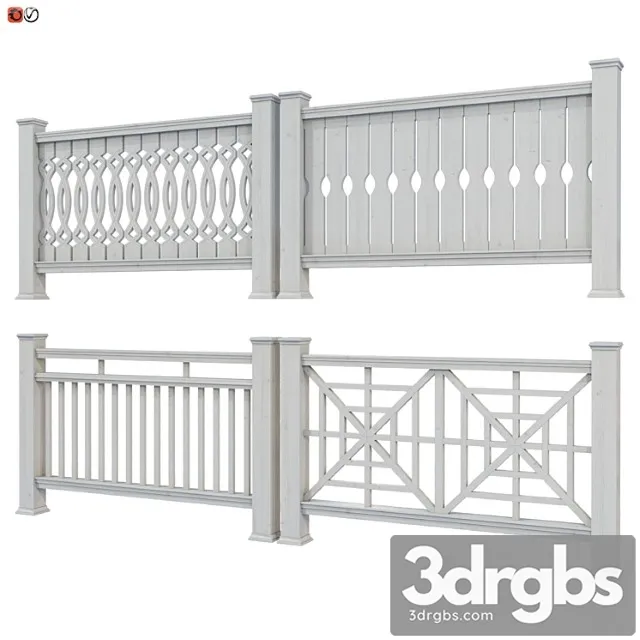 Set of handrails and terrace railing 4 3D Model Download Set of handrails and terrace railing 4 3D Model Download