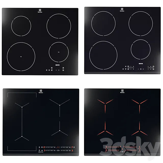 Set of hobs Electrolux 3D Model Set of hobs Electrolux 3D Model