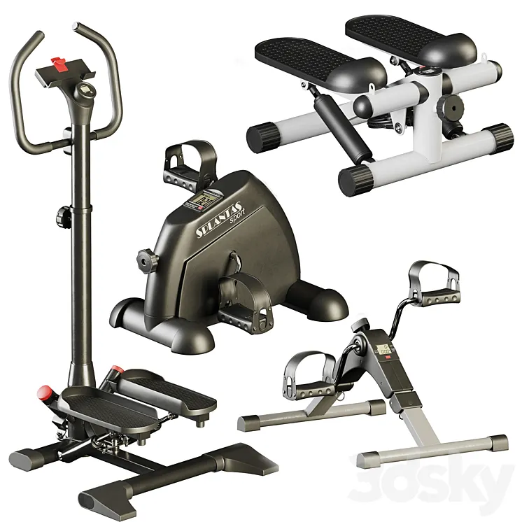 Set of home steppers for feet and hands 3D Model Free Download