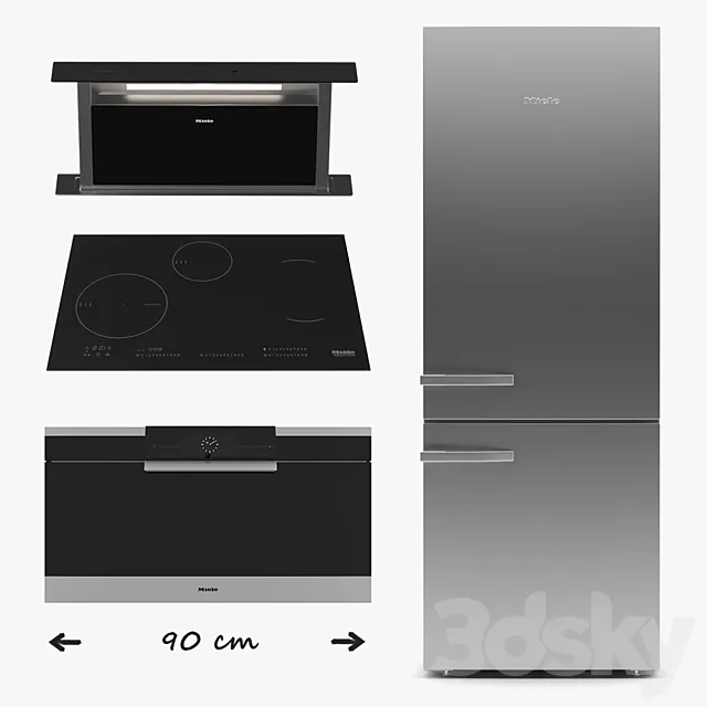 Set of household appliances Miele 01 3D Model Set of household appliances Miele 01 3D Model