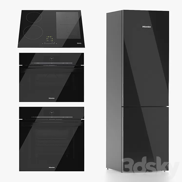 Set of household appliances Miele 02 3D Model Set of household appliances Miele 02 3D Model