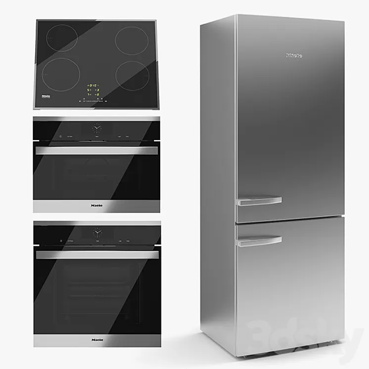 Set of household appliances Miele 04 3D Model Set of household appliances Miele 04 3D Model