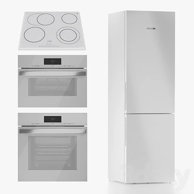 Set of household appliances Miele Bosch 03 3D Model Set of household appliances Miele Bosch 03 3D Model