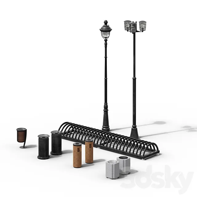 Set of improvement elements N1 3D Model Set of improvement elements N1 3D Model