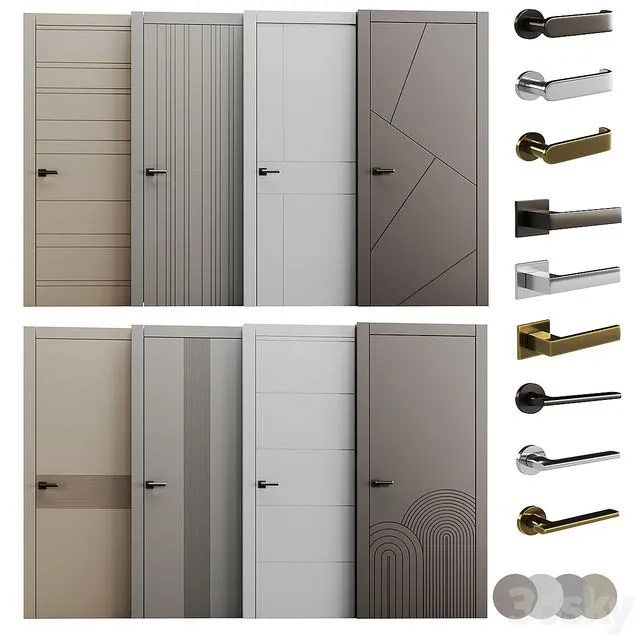 Set of interior doors LINEA 3D Model
