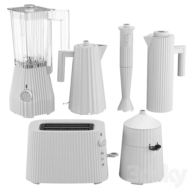 Set of kitchen appliances Alessi Plisse 3D Model