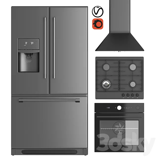 Set of kitchen appliances from IKEA # 2 3D Model Set of kitchen appliances from IKEA # 2 3D Model