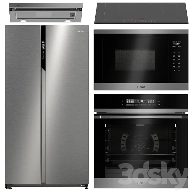 Set of kitchen appliances Haier 2 3D Model Set of kitchen appliances Haier 2 3D Model