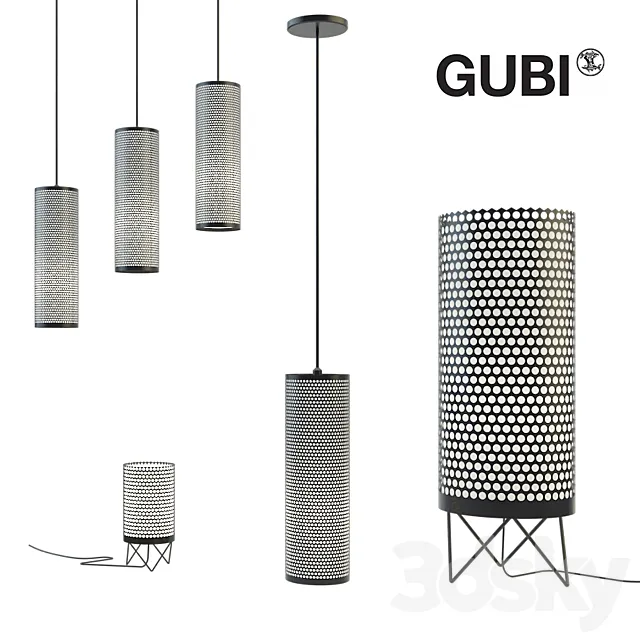 Set of lamps Gubi 3D Model Set of lamps Gubi 3D Model