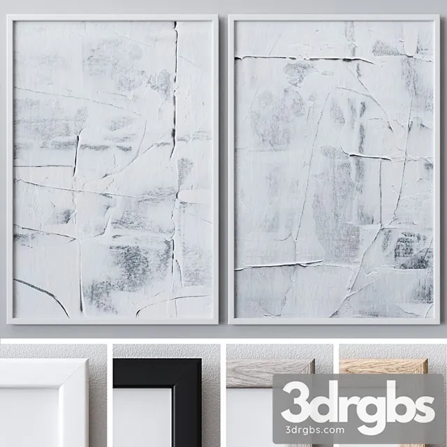 Set Of Large Wall Paintings 1487 3D Model Download