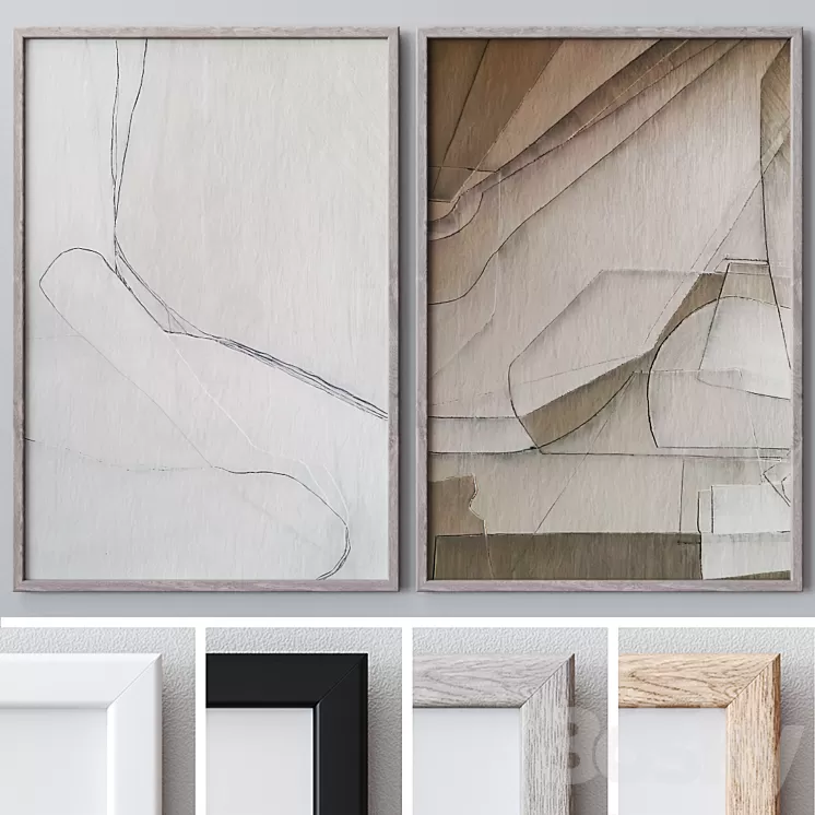 Set of large wall paintings 1503 3D Model Set of large wall paintings 1503 3D Model