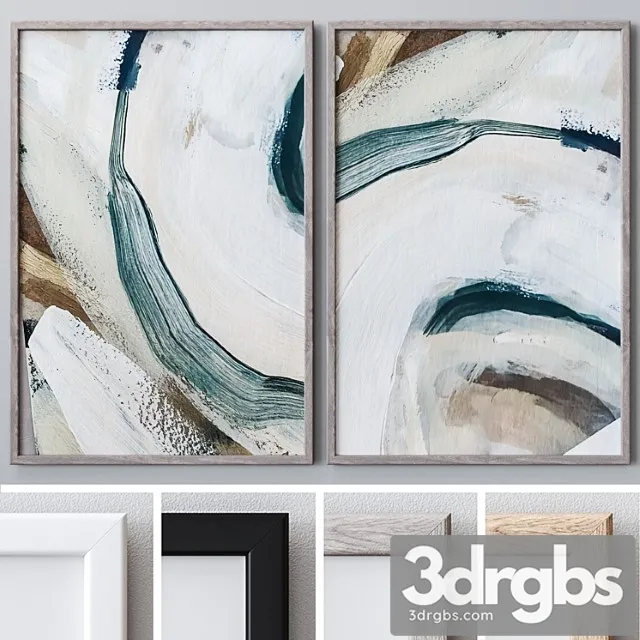 Set of Large Wall Paintings 1642 3D Model Download