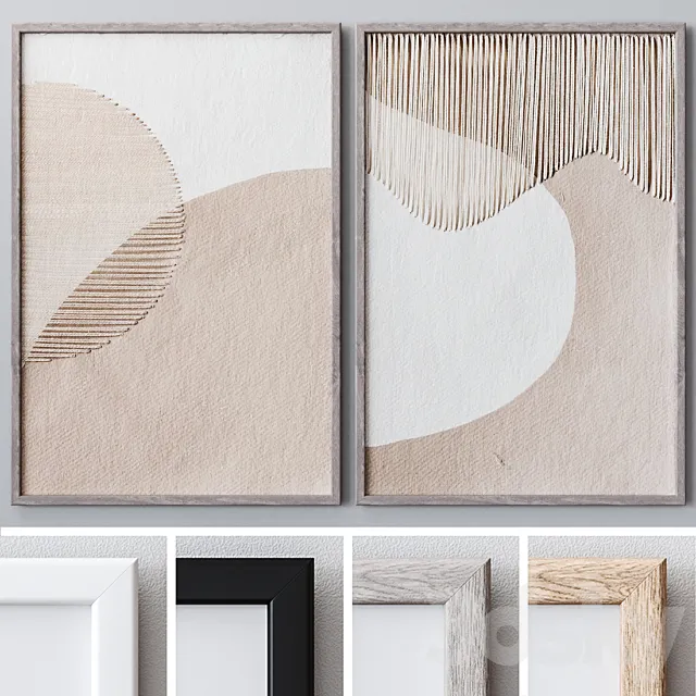 Set of large wall paintings 1657 3D Model