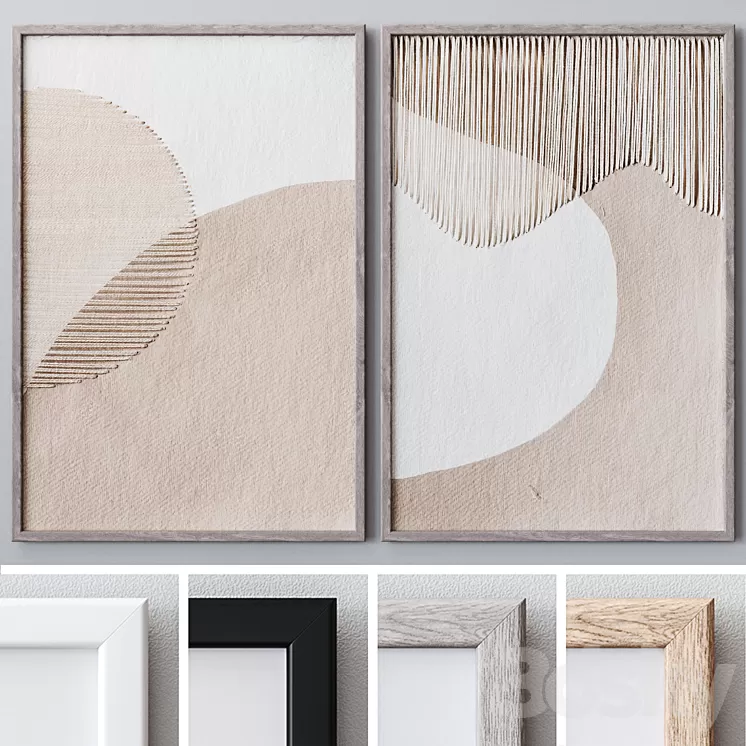 Set of large wall paintings 1657 3D Model Free Download