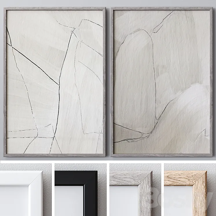 Set of large wall paintings 1735 3D Model Free Download