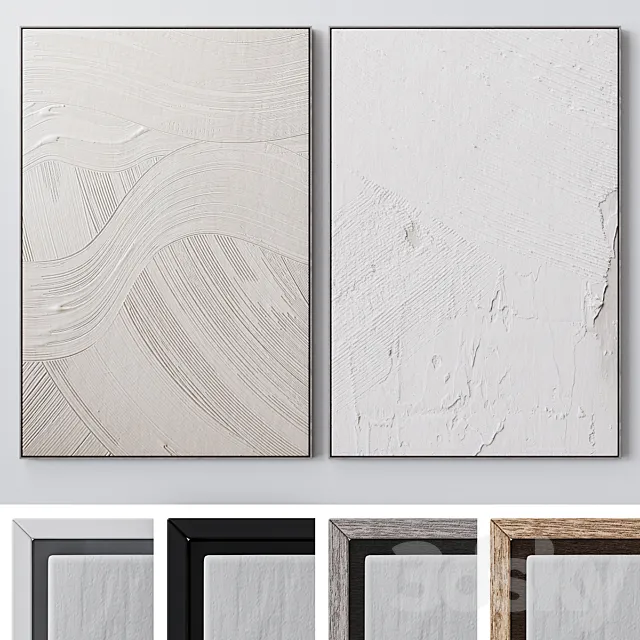 Set of large wall paintings 1893 3D Model