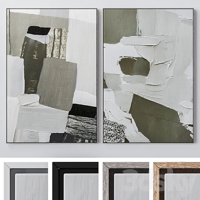 Set of large wall paintings 1989 3D Model