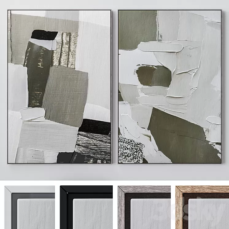 Set of large wall paintings 1989 3D Model Free Download Set of large wall paintings 1989 3D Model Free Download