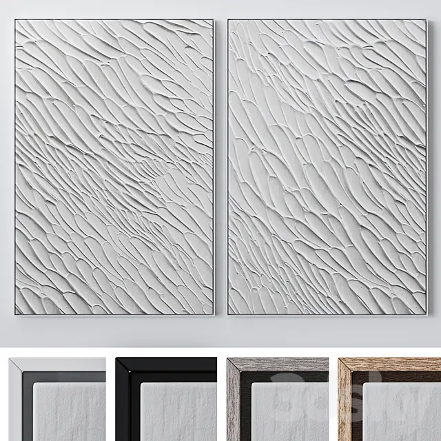 Set of large wall paintings 2033 3D Model