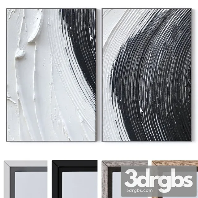 Set Of Large Wall Paintings 2545 3D Model Download