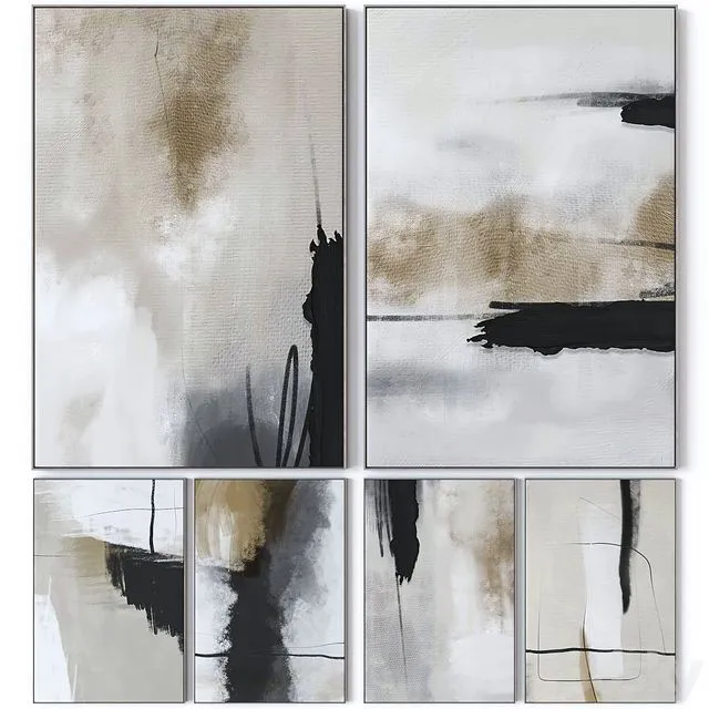 Set of large wall paintings 2570 3D Model