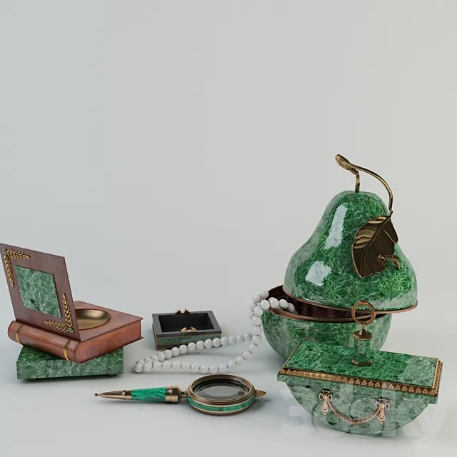 set of Malachite 3DModel set of Malachite 3DModel