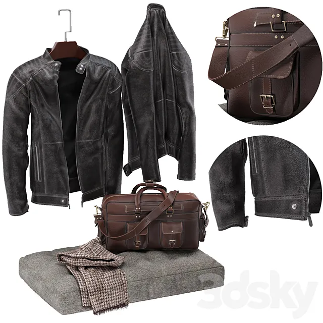 Set of men’s clothing 3D Model