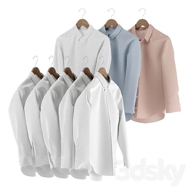 Set of men’s shirts 3D Model Set of men’s shirts 3D Model
