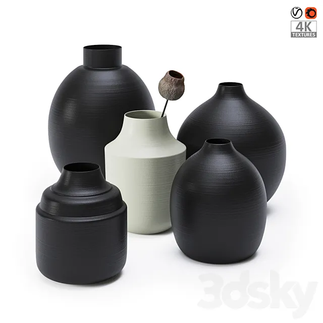 Set of metal vases 3DModel