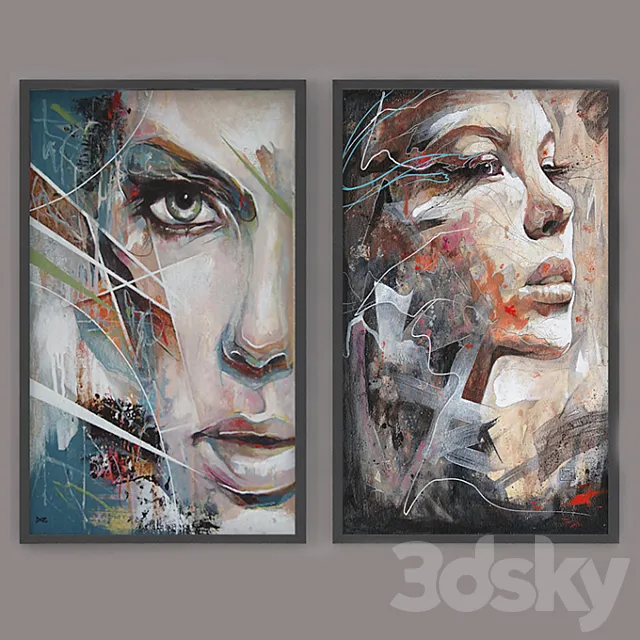 Set of modern paintings “ART” 3DModel Set of modern paintings “ART” 3DModel
