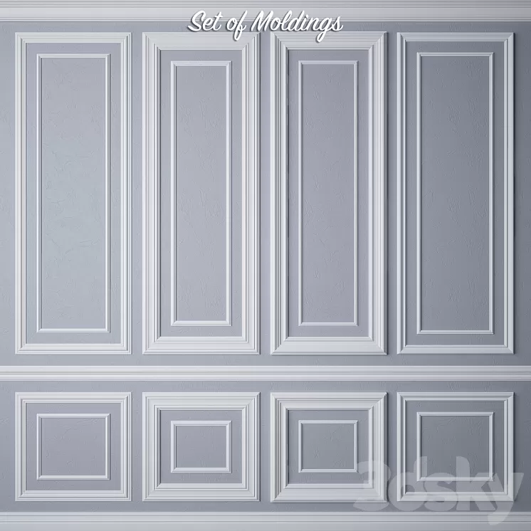 Set of Moldings 3D Model Set of Moldings 3D Model