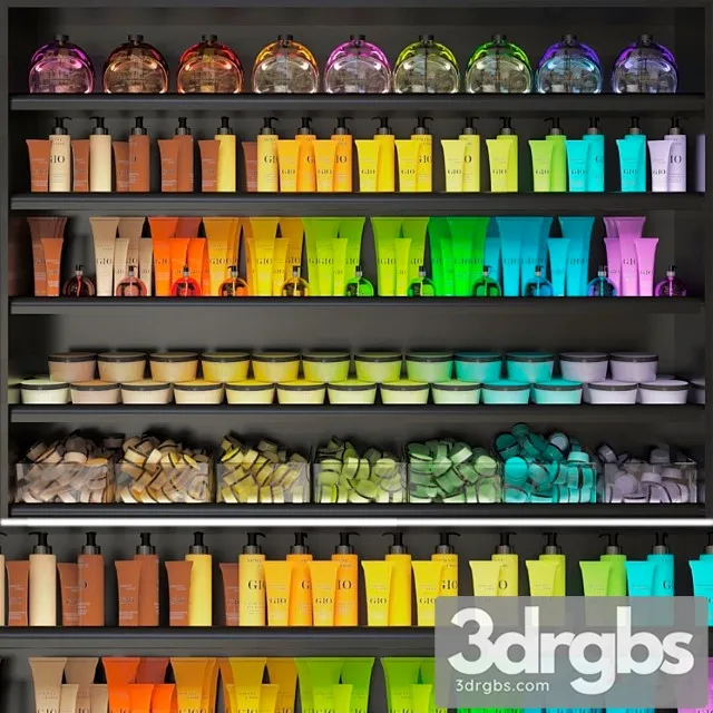 Set of multi-colored cosmetics. beauty saloon 3D Model Download
