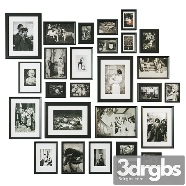 Set of Old Photos of Surnames Retro Photo Valle 3D Model Download