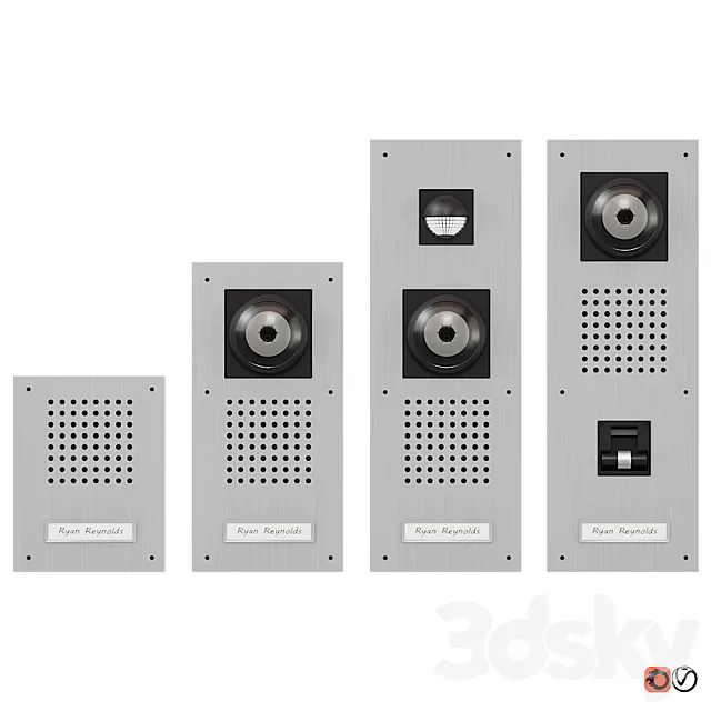 Set of on-door speakerphones Siedle Standart Versions 3DModel Set of on-door speakerphones Siedle Standart Versions 3DModel