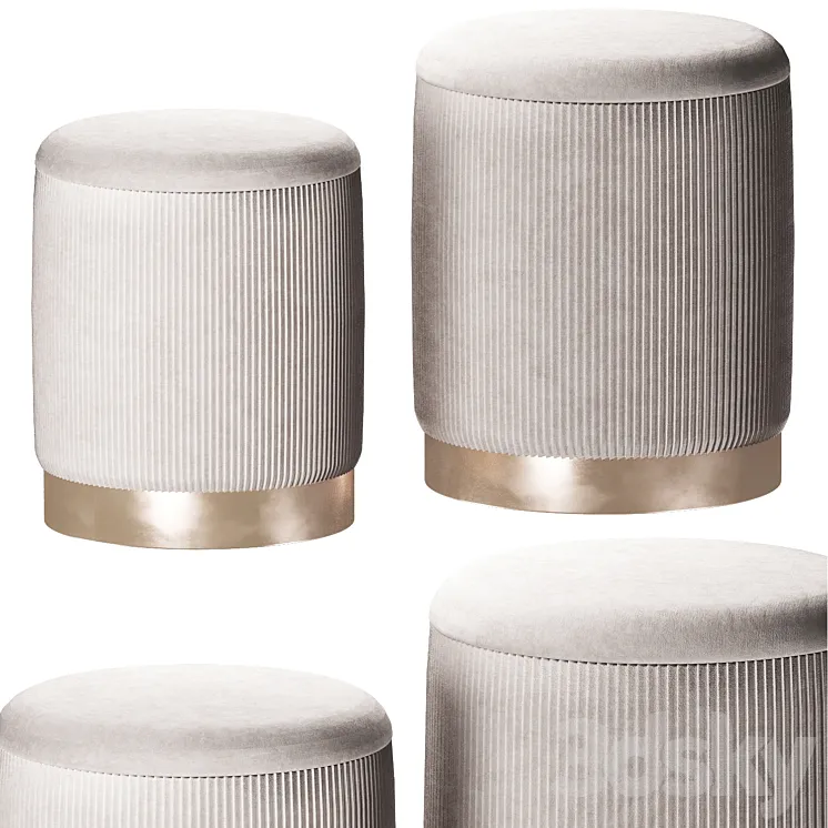 set of ottomans myinterno geneva 3D Model Free Download
