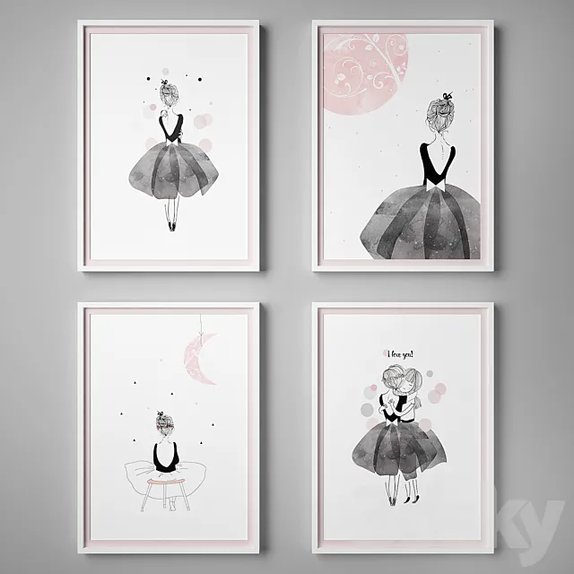 Set of paintings 36 3D Model Set of paintings 36 3D Model